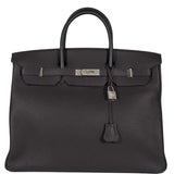 Hermes Birkin 40 Black Togo Leather Palladium Hardware