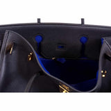 Hermes Birkin 40 Black With Bleu Electric Interior Togo Gold Hardware