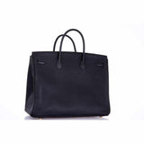 Hermes Birkin 40 Black With Bleu Electric Interior Togo Gold Hardware