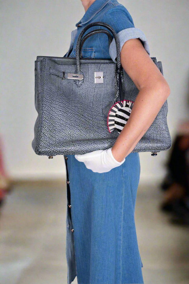 Hermes Birkin 40 Dalmatian Buffalo Metallic Silver Palladium Hardware
