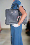 Hermes Birkin 40 Dalmatian Buffalo Metallic Silver Palladium Hardware