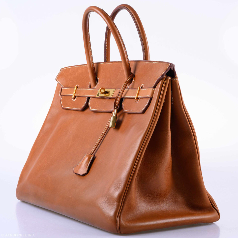 Hermes Birkin 40 Fauve Barenia Leather Gold Hardware - 1994, X Circle
