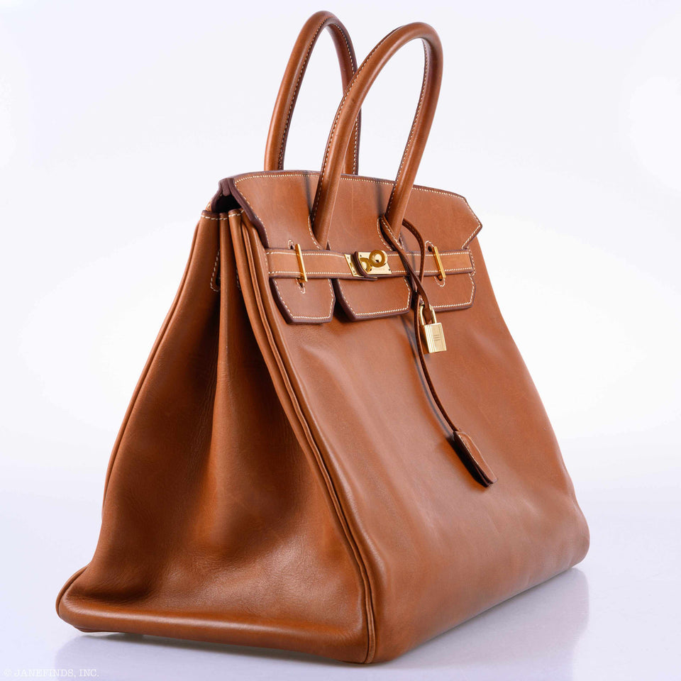Hermes Birkin 40 Fauve Barenia Leather Gold Hardware - 1994, X Circle