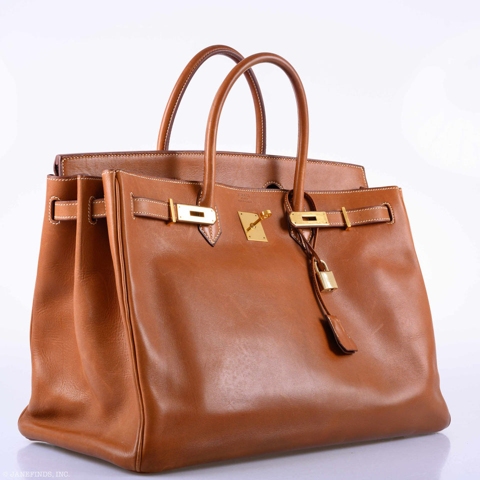 Hermes Birkin 40 Fauve Barenia Leather Gold Hardware - 1994, X Circle