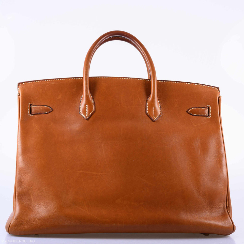 Hermes Birkin 40 Fauve Barenia Leather Gold Hardware - 1994, X Circle
