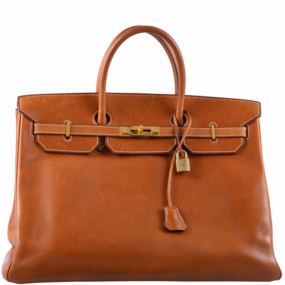Hermes Birkin 40 Fauve Barenia Leather Gold Hardware - 1994, X Circle