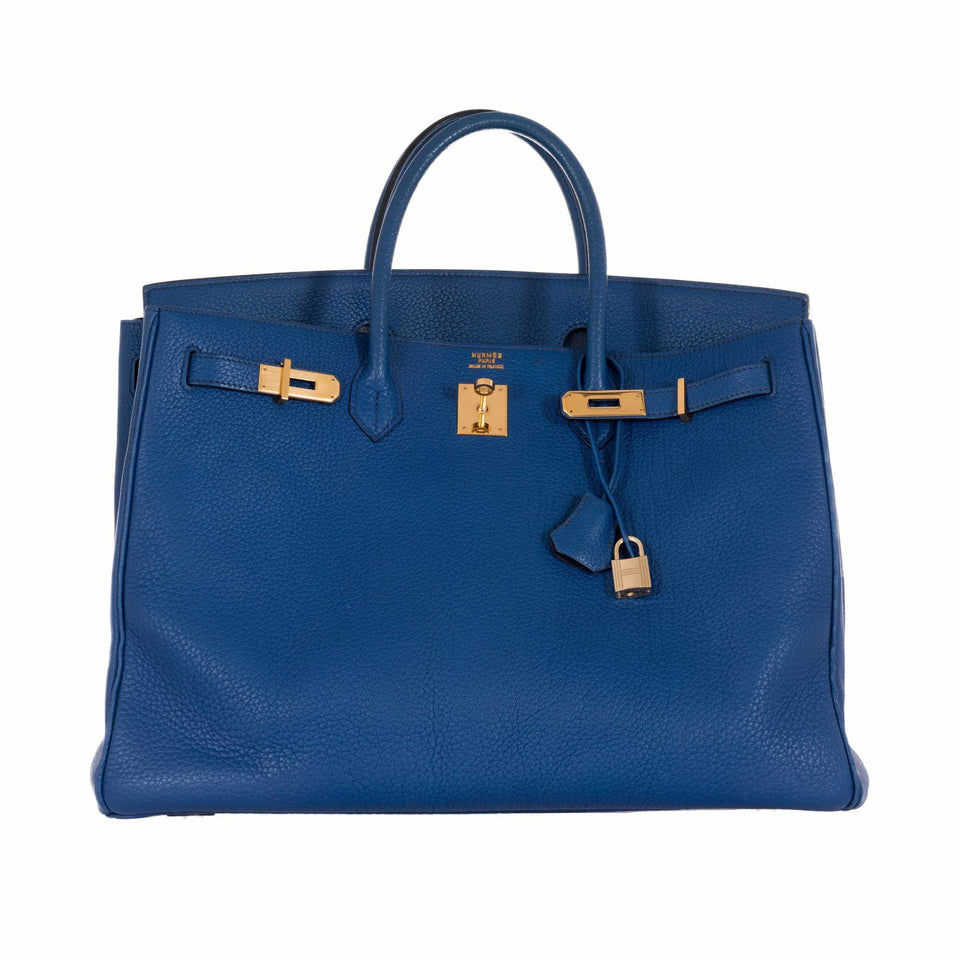 Hermes Birkin 40 French Blue Fjord Gold Hardware