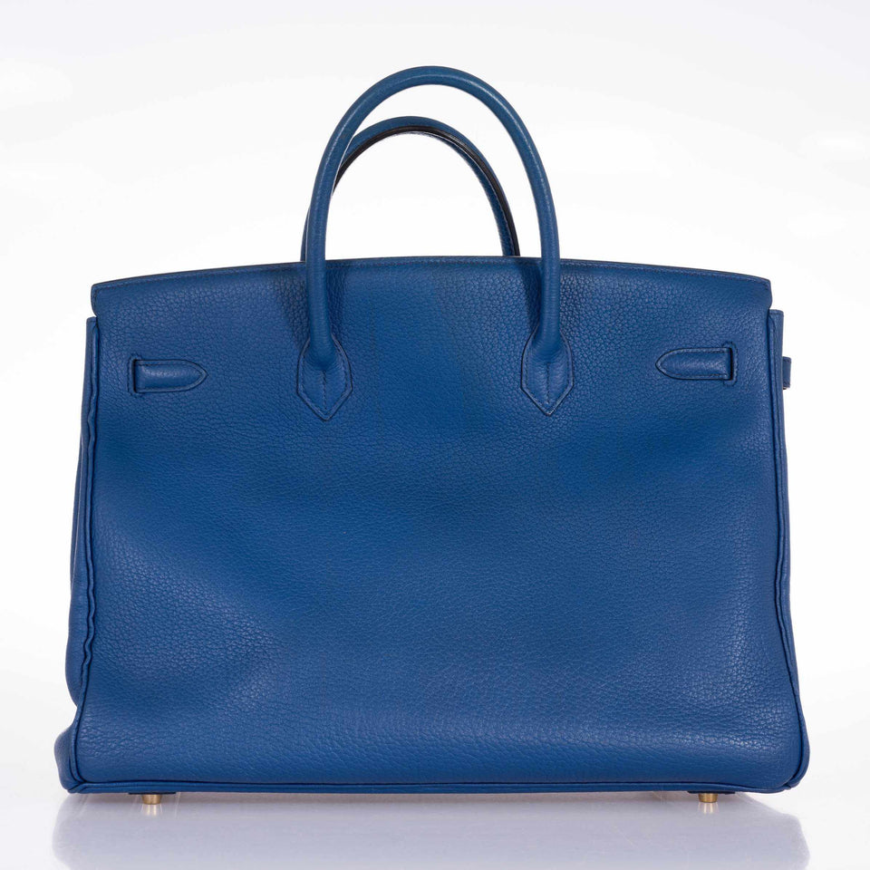 Hermes Birkin 40 French Blue Fjord Gold Hardware