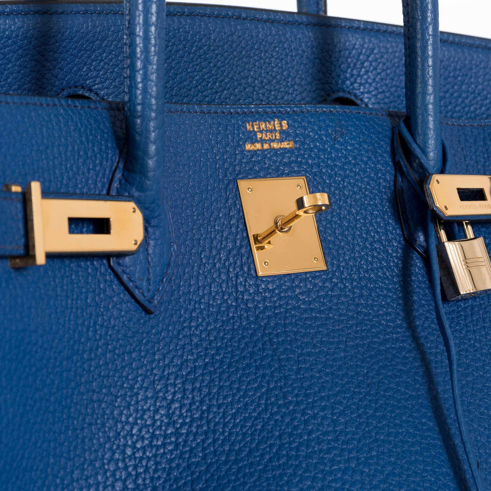 Hermes Birkin 40 French Blue Fjord Gold Hardware
