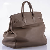 Hermes Birkin 40 HAC Etoupe Clemence Palladium Hardware