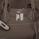 Hermes Birkin 40 HAC Etoupe Clemence Palladium Hardware