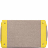 Hermes Birkin 40 HAC Lime & Ficelle Evercolor Toile De Camp Palladium Hardware - Runway