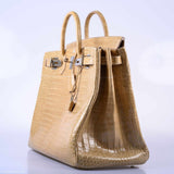 Hermes Birkin 40 HAC Poussiere Porosus Crocodile Palladium Hardware - 2006