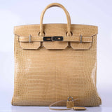 Hermes Birkin 40 HAC Poussiere Porosus Crocodile Palladium Hardware - 2006