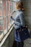 Hermes Birkin 40 HSS Blue Nuit & Orange Poppy Interior & Piping Togo Brushed Gold Hardware