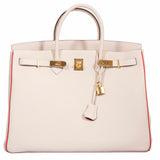 Hermes Birkin 40 HSS Craie And Vermillion Red Togo Gold Hardware