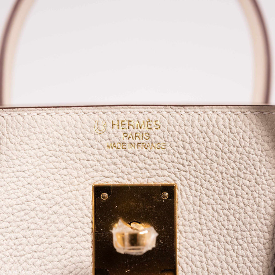 Hermes Birkin 40 HSS Craie And Vermillion Red Togo Gold Hardware