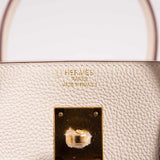 Hermes Birkin 40 HSS Craie And Vermillion Red Togo Gold Hardware