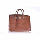 Hermes Birkin 40 Noisette Chevre Leather Beige Ostrich Palladium Hardware