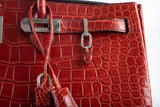 Hermes Birkin 40 Rouge H Matte Porosus Crocodile with Palladium Hardware