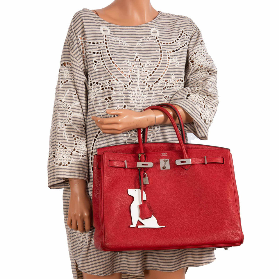 Hermes Birkin 40 Rouge Vif Togo Palladium Hardware