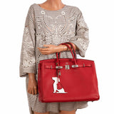 Hermes Birkin 40 Rouge Vif Togo Palladium Hardware
