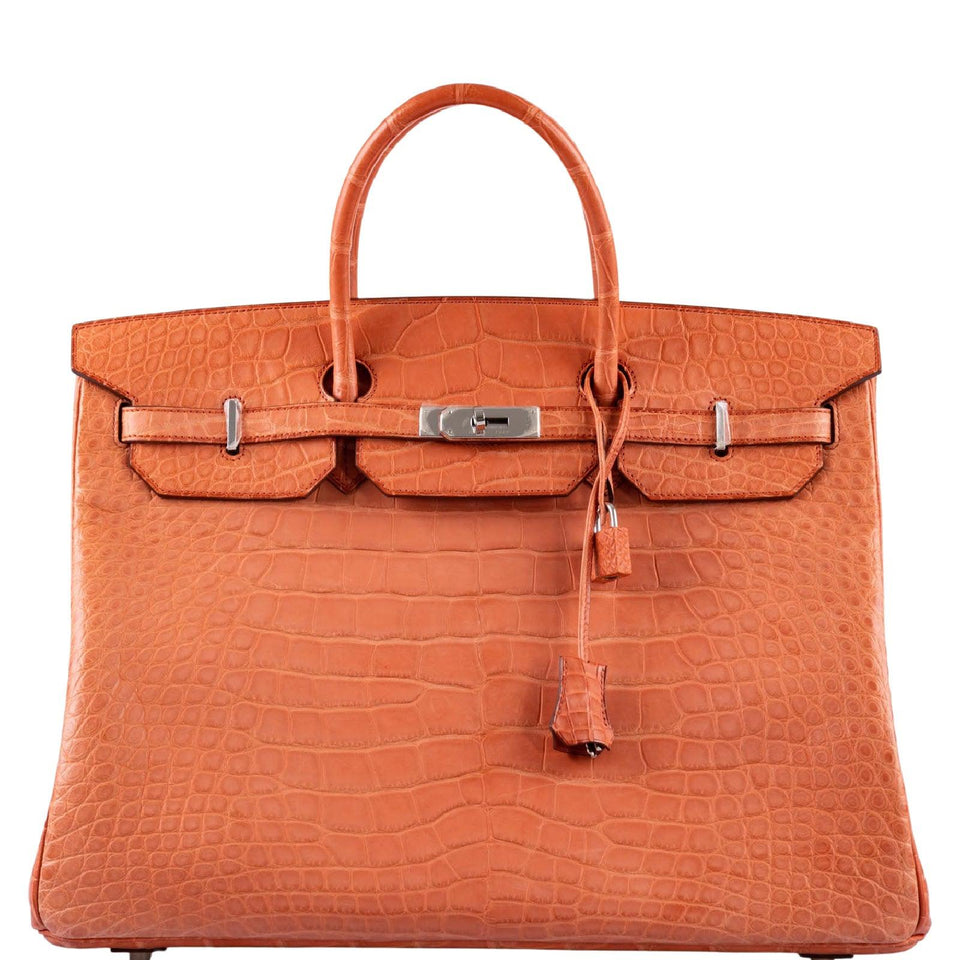 Hermes Birkin 40 Sanguine Matte Alligator Palladium Hardware