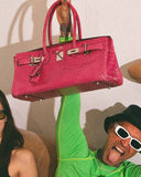Hermes Birkin 42 JPG Jean Paul Gaultier Fuchsia Porosus Crocodile Palladium Hardware