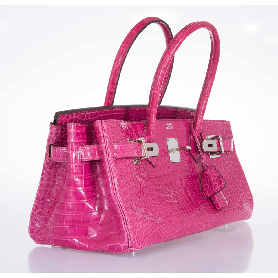 Hermes Birkin 42 JPG Jean Paul Gaultier Fuchsia Porosus Crocodile Palladium Hardware