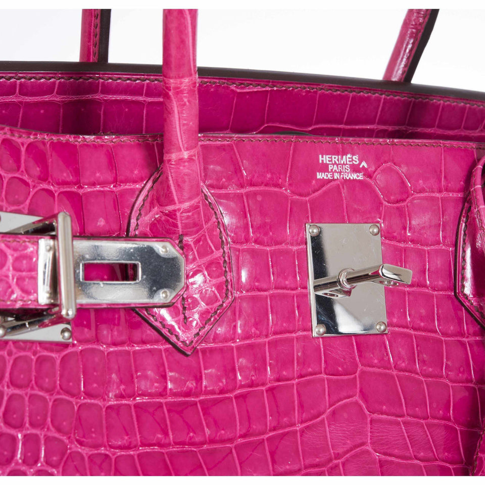 Hermes Birkin 42 JPG Jean Paul Gaultier Fuchsia Porosus Crocodile Palladium Hardware