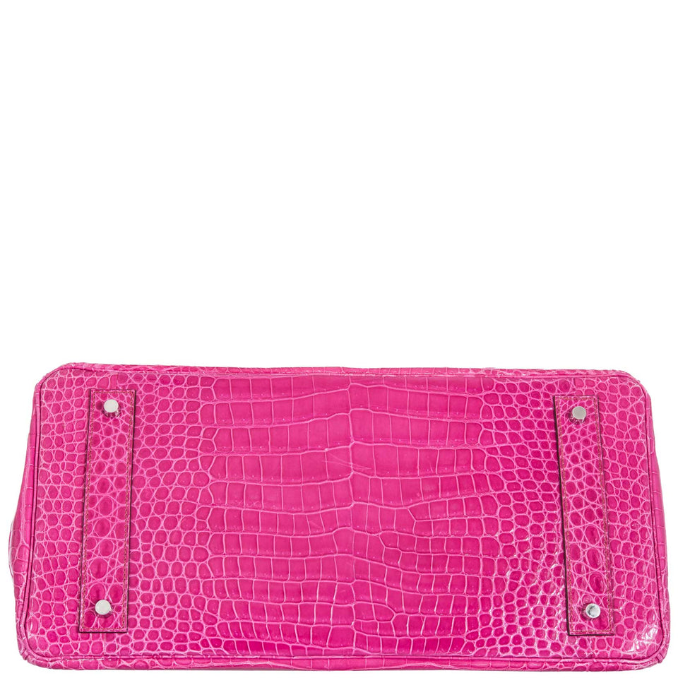 Hermes Birkin 42 JPG Jean Paul Gaultier Fuchsia Porosus Crocodile Palladium Hardware