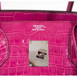 Hermes Birkin 42 JPG Jean Paul Gaultier Fuchsia Porosus Crocodile Palladium Hardware