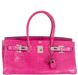 Hermes Birkin 42 JPG Jean Paul Gaultier Fuchsia Porosus Crocodile Palladium Hardware