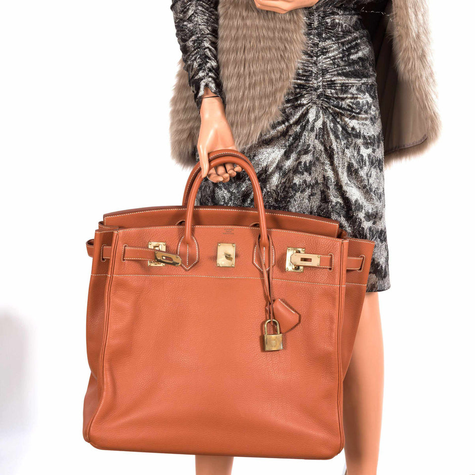 Hermes Birkin 45 HAC Etrusque Clemence Gold Hardware