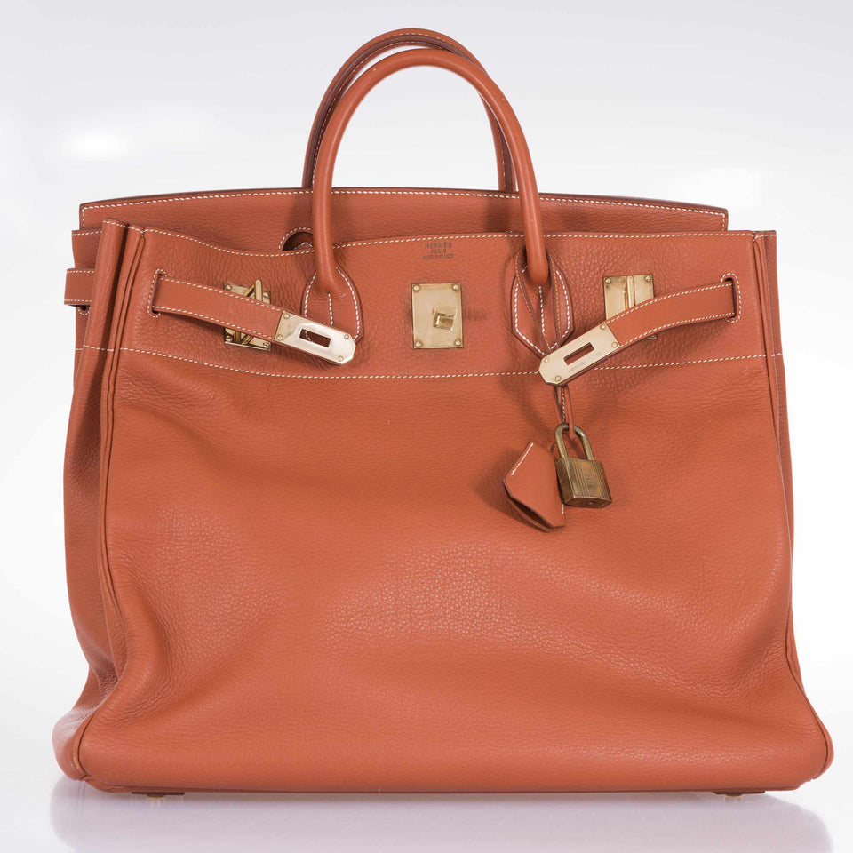 Hermes Birkin 45 HAC Etrusque Clemence Gold Hardware