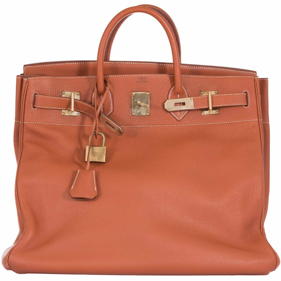 Hermes Birkin 45 HAC Etrusque Clemence Gold Hardware