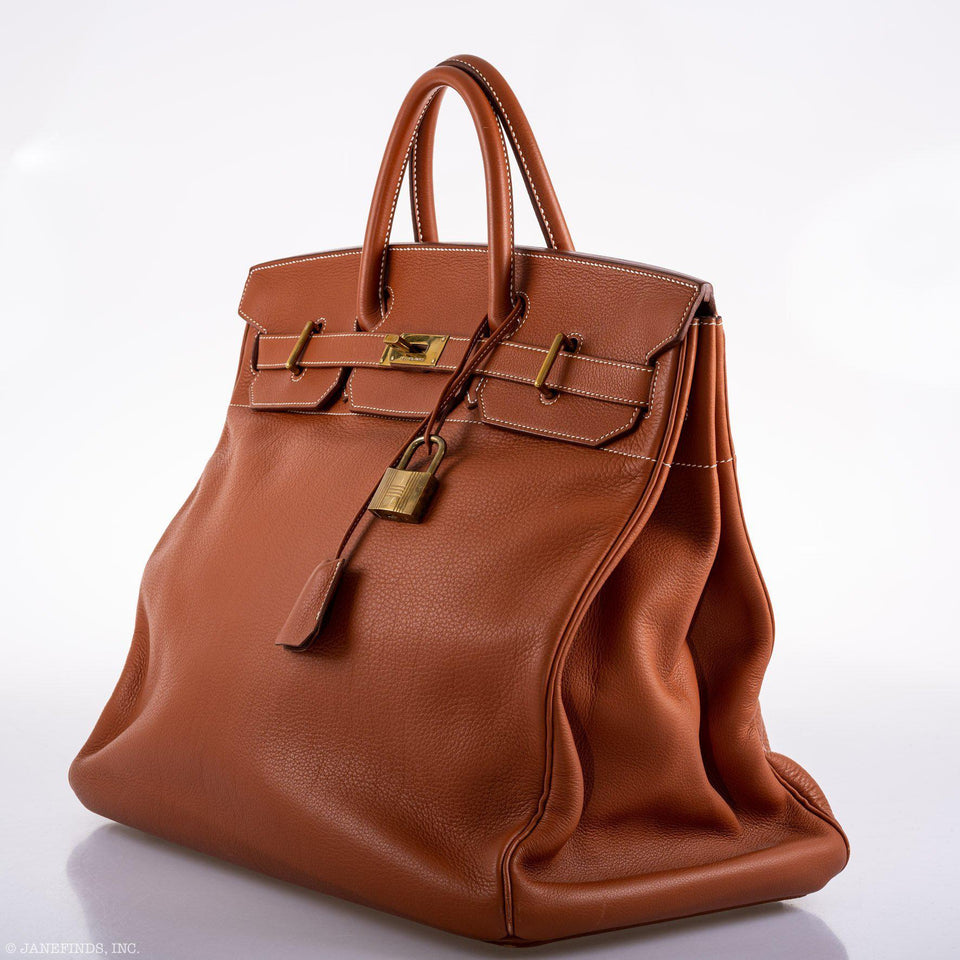 Hermes Birkin 45 HAC Etrusque Clemence leather Gold Hardware