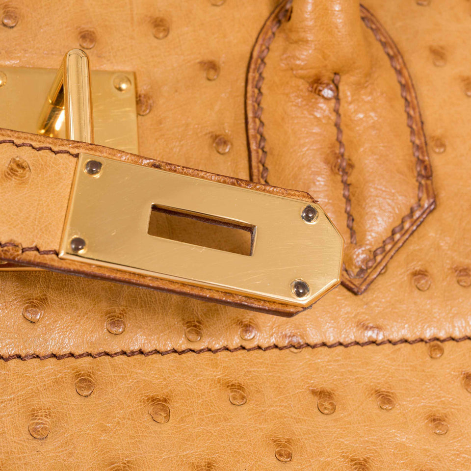 Hermes Birkin 45 HAC Gold Ostrich Gold Hardware