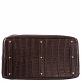 Hermes Birkin 50 HAC Ebene Porosus Crocodile Bronze Hardware