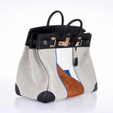 Hermes Birkin 50 HAC Toile Suede And Swift Brushed Gold Hardware Runway