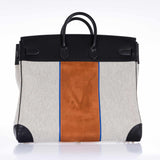 Hermes Birkin 50 HAC Toile Suede And Swift Brushed Gold Hardware Runway