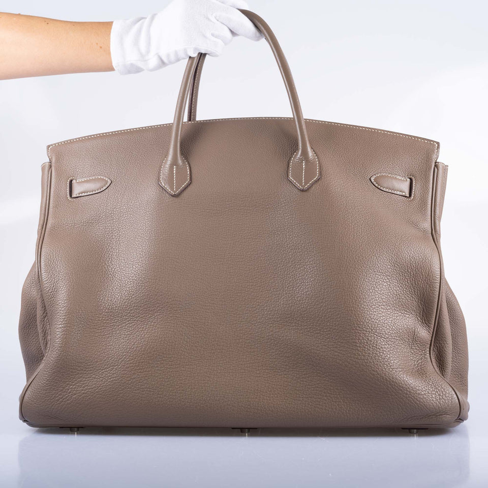 Hermes Birkin 50 Voyage Etoupe Clemence Palladium Hardware