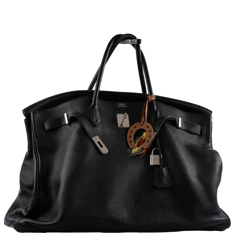 Hermes Birkin 55 Travel Black Clemence Leather Palladium Hardware