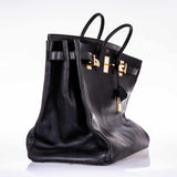 Hermes Birkin 55 Travel HAC Black Ardennes Gold Hardware