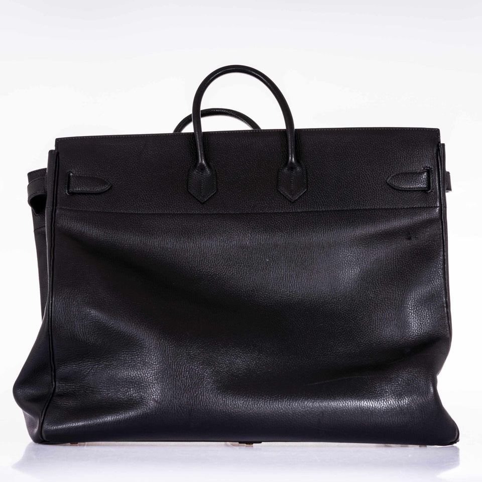 Hermes Birkin 55 Travel HAC Black Ardennes Gold Hardware