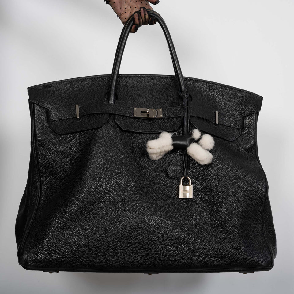 Hermes Birkin 55 Voyage Black Clemence Palladium Hardware