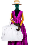 Hermes Birkin 55 White Togo Palladium Hardware Travel Bag