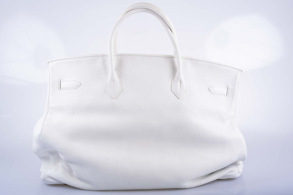 Hermes Birkin 55 White Togo Palladium Hardware Travel Bag
