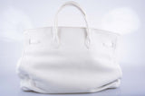 Hermes Birkin 55 White Togo Palladium Hardware Travel Bag