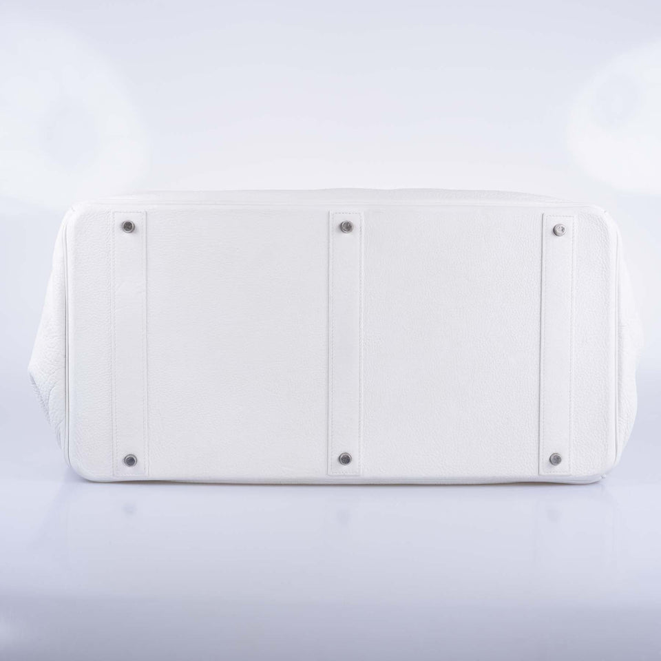 Hermes Birkin 55 White Togo Palladium Hardware Travel Bag